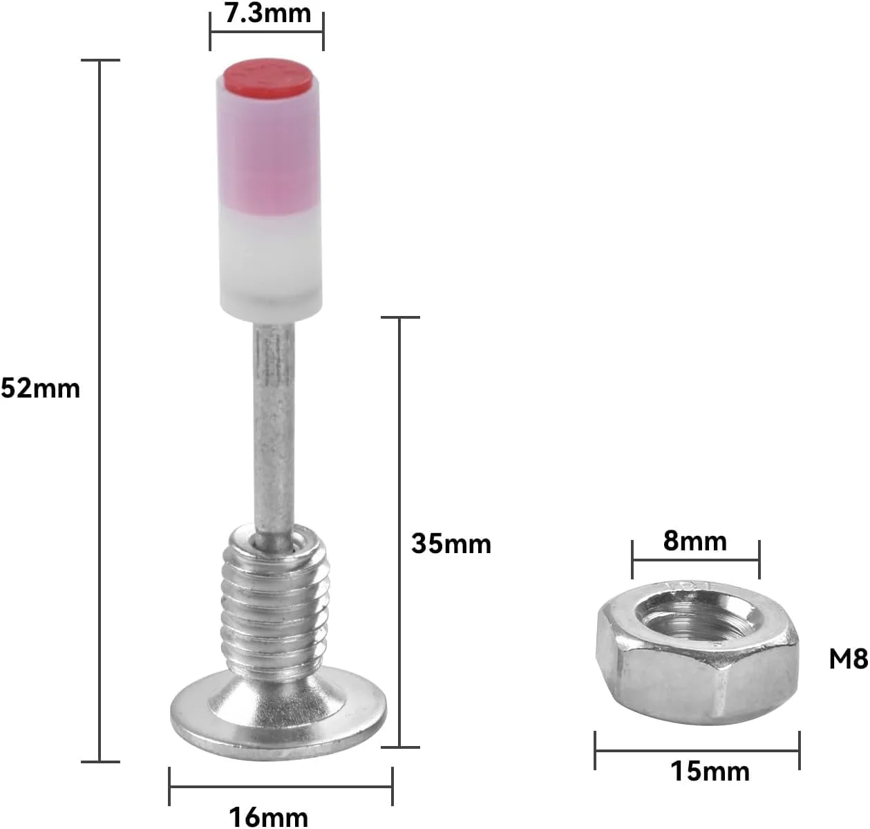 Mini Threaded Cannon Nails M8 – 100 Piece Pack