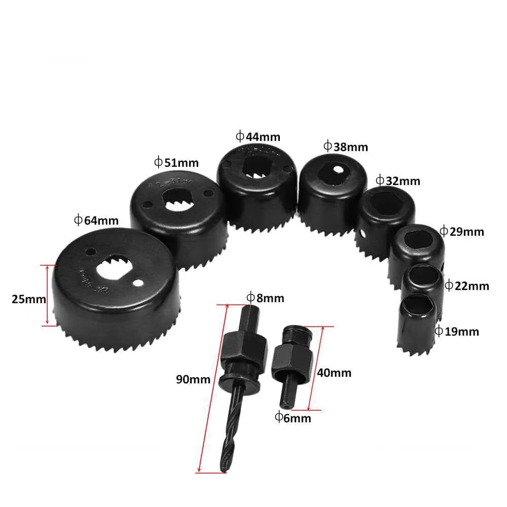 Hole Saw Drill Bit Set 19-64 mm (11 Piece)