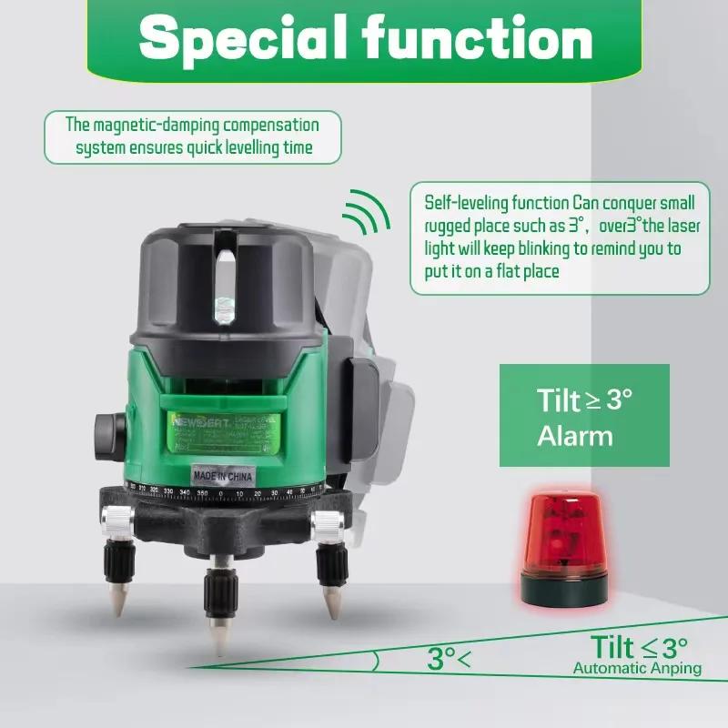 NewBeat NBT-LL-VH-360 Vertical & Horizontal Green Beam Laser Level