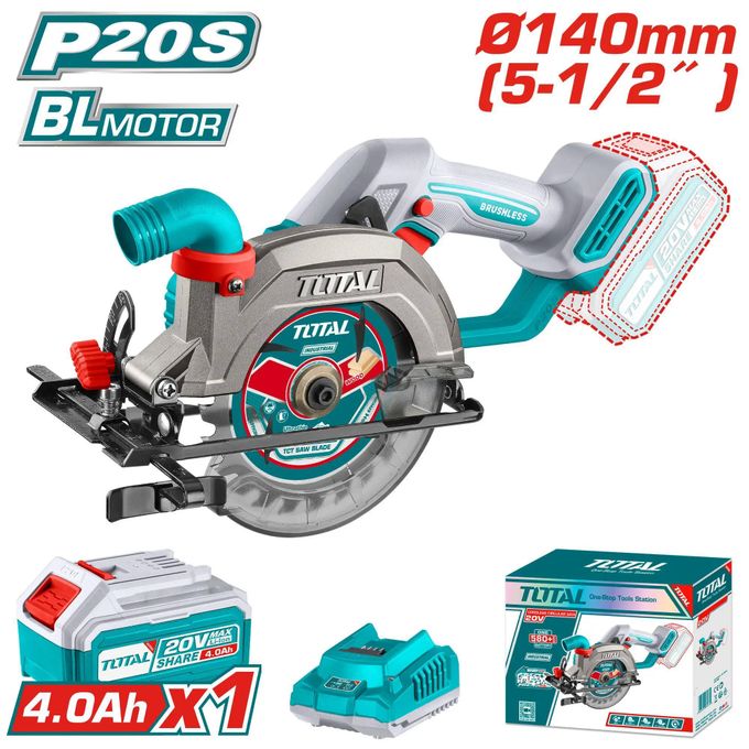 TOTAL TSLI14021 20V Lithium-Ion Circular Saw