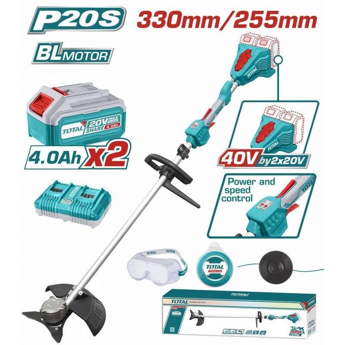 TOTAL TSTLI200285 Cordless String Trimmer & Brush Cutter