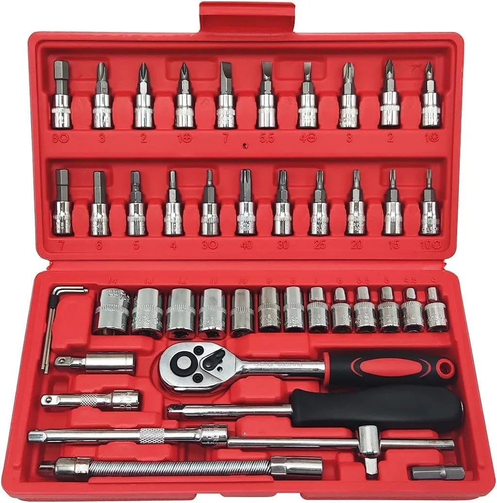 46-Piece Reversible Ratchet and Socket Set