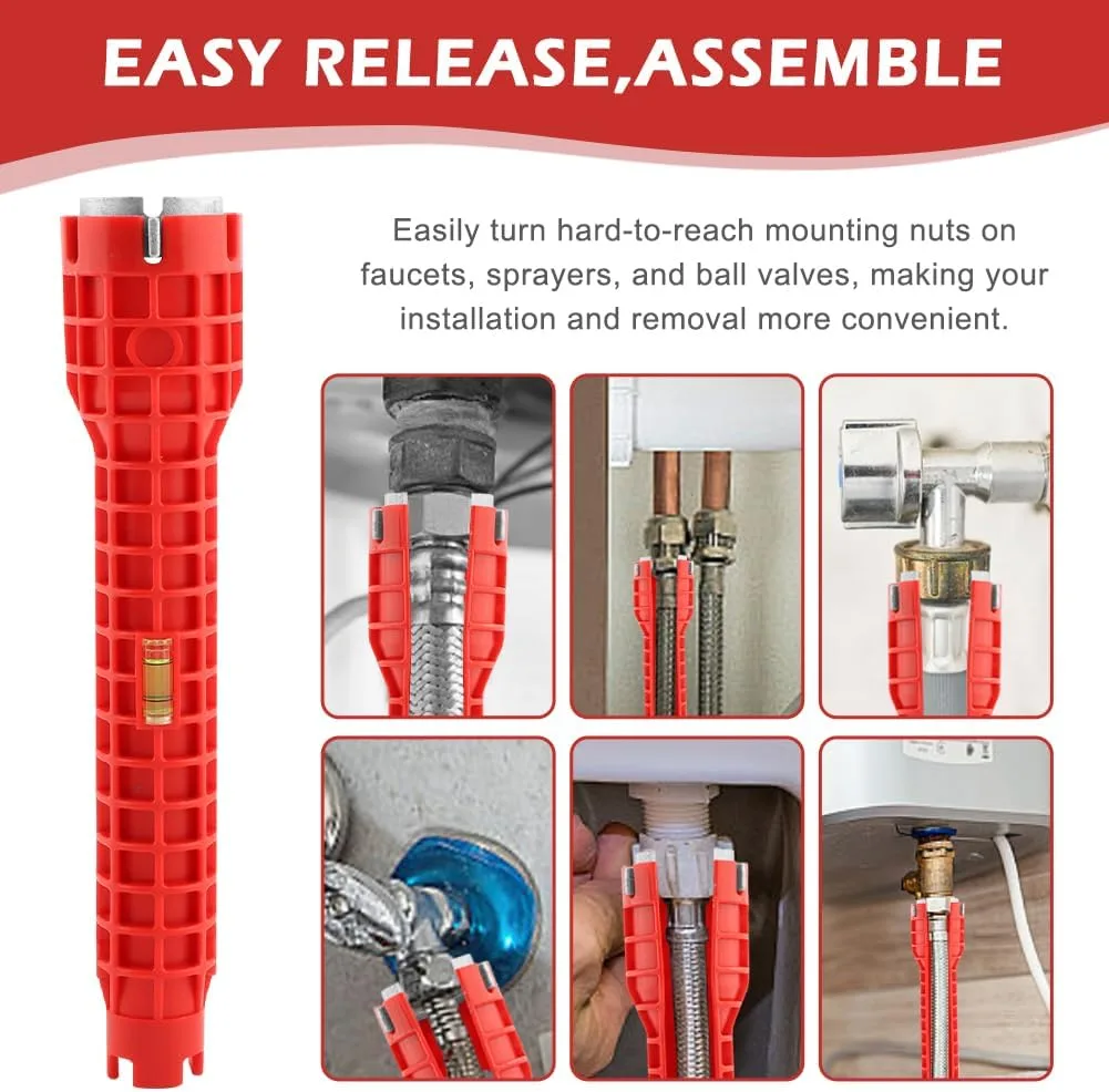 GravoX 8-in-1 Sink Installation Wrench with Level Bubble